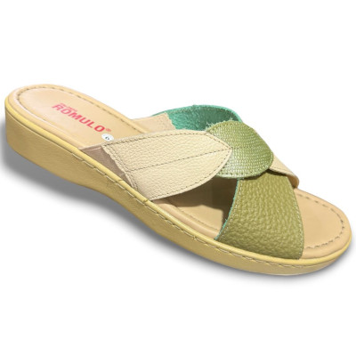 Romulo Sandalia Cuero Verde Mujer Ref 5959